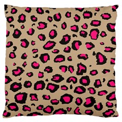 Pink Leopard 2 Large Cushion Case (two Sides) by TRENDYcouture