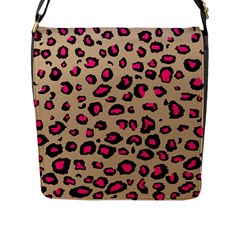 Pink Leopard 2 Flap Messenger Bag (l)  by TRENDYcouture