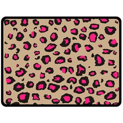 Pink Leopard 2 Double Sided Fleece Blanket (large)  by TRENDYcouture