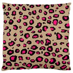 Pink Leopard 2 Large Flano Cushion Case (One Side) Front