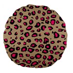 Pink Leopard 2 Large 18  Premium Flano Round Cushions Front