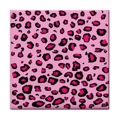 Pink Leopard Face Towel by DreamCanvas