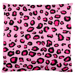 Pink Leopard Standard Flano Cushion Case (two Sides) by DreamCanvas