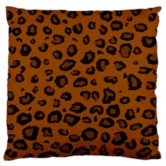 Dark Leopard Large Flano Cushion Case (one Side) by DreamCanvas
