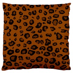 Dark Leopard Large Flano Cushion Case (one Side)