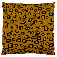 Golden Leopard Large Flano Cushion Case (two Sides) by DreamCanvas