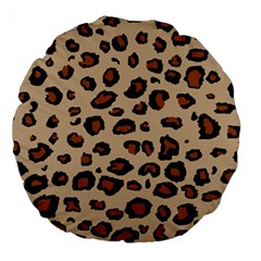 Leopard Print Large 18  Premium Round Cushions by DreamCanvas