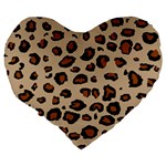 Leopard Print Large 19  Premium Heart Shape Cushions Back