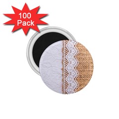 Parchement,lace And Burlap 1 75  Magnets (100 Pack)  by NouveauDesign