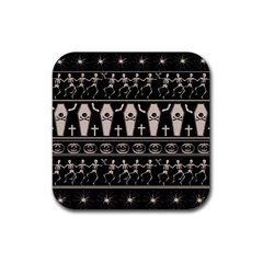 Halloween Pattern Rubber Coaster (square)  by ValentinaDesign