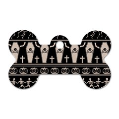 Halloween Pattern Dog Tag Bone (two Sides) by ValentinaDesign