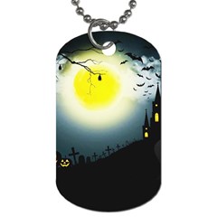 Halloween Landscape Dog Tag (two Sides) by ValentinaDesign