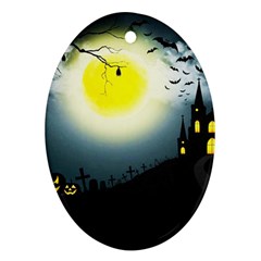 Halloween Landscape Oval Ornament (two Sides) by ValentinaDesign