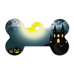 Halloween landscape Dog Tag Bone (One Side)