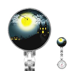 Halloween Landscape Stainless Steel Nurses Watch by ValentinaDesign