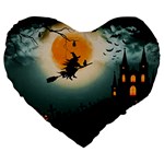 Halloween landscape Large 19  Premium Flano Heart Shape Cushions Front