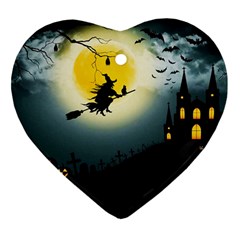 Halloween Landscape Ornament (heart) by ValentinaDesign