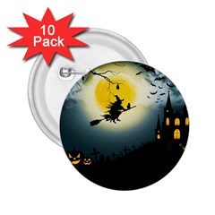 Halloween Landscape 2 25  Buttons (10 Pack) 