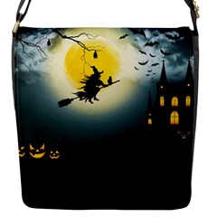 Halloween Landscape Flap Messenger Bag (s) by ValentinaDesign