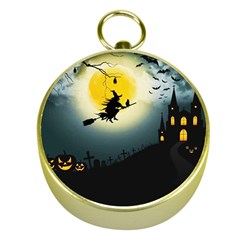 Halloween Landscape Gold Compasses by ValentinaDesign