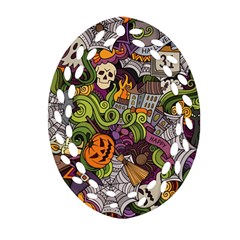 Halloween Pattern Ornament (oval Filigree)