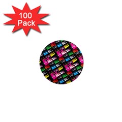 Pattern Colorfulcassettes Icreate 1  Mini Magnets (100 Pack)  by iCreate