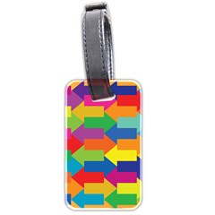 Arrow Rainbow Orange Blue Yellow Red Purple Green Luggage Tags (two Sides) by Mariart