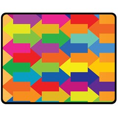 Arrow Rainbow Orange Blue Yellow Red Purple Green Double Sided Fleece Blanket (medium)  by Mariart