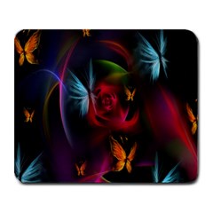 Beautiful Butterflies Rainbow Space Large Mousepads by Mariart