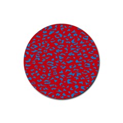 Blue Red Space Galaxy Rubber Coaster (round) 