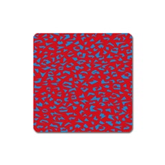 Blue Red Space Galaxy Square Magnet