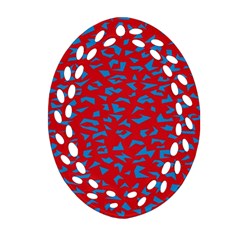 Blue Red Space Galaxy Ornament (oval Filigree)