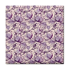 Vegetable Cabbage Purple Flower Tile Coasters by Mariart