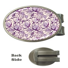 Vegetable Cabbage Purple Flower Money Clips (oval) 