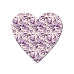 Vegetable Cabbage Purple Flower Heart Magnet by Mariart