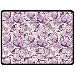 Vegetable Cabbage Purple Flower Fleece Blanket (large)  by Mariart