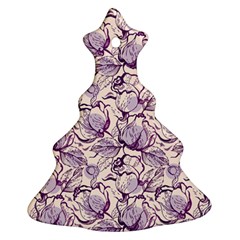 Vegetable Cabbage Purple Flower Christmas Tree Ornament (two Sides)