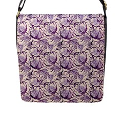 Vegetable Cabbage Purple Flower Flap Messenger Bag (l) 