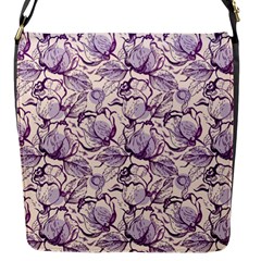 Vegetable Cabbage Purple Flower Flap Messenger Bag (s) by Mariart