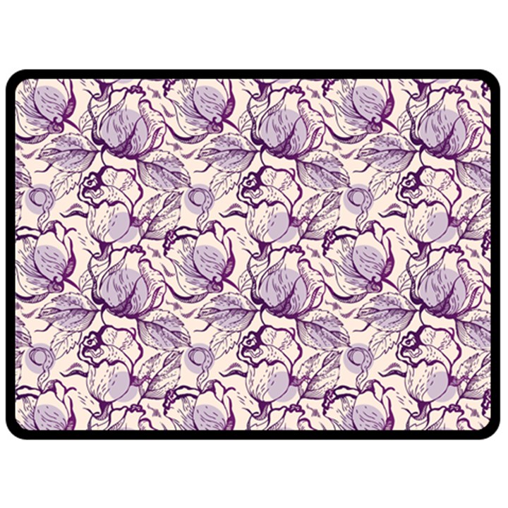 Vegetable Cabbage Purple Flower Double Sided Fleece Blanket (Large) 