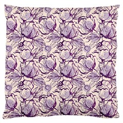 Vegetable Cabbage Purple Flower Large Flano Cushion Case (one Side)