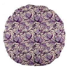 Vegetable Cabbage Purple Flower Large 18  Premium Flano Round Cushions by Mariart