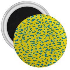 Blue Yellow Space Galaxy 3  Magnets by Mariart