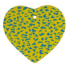 Blue Yellow Space Galaxy Ornament (heart)