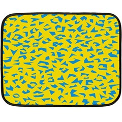 Blue Yellow Space Galaxy Double Sided Fleece Blanket (mini)  by Mariart