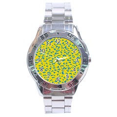 Blue Yellow Space Galaxy Stainless Steel Analogue Watch by Mariart