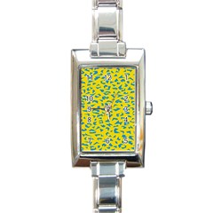 Blue Yellow Space Galaxy Rectangle Italian Charm Watch by Mariart