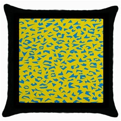 Blue Yellow Space Galaxy Throw Pillow Case (black) by Mariart