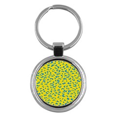 Blue Yellow Space Galaxy Key Chains (round) 