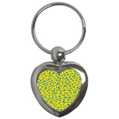 Blue Yellow Space Galaxy Key Chains (heart) 